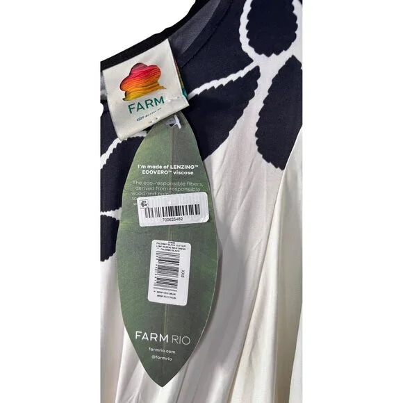 Farm Rio Palermo Floral Cut Out Maxi Dress Tropical Print XXS New With Tags - Picture 12 of 16